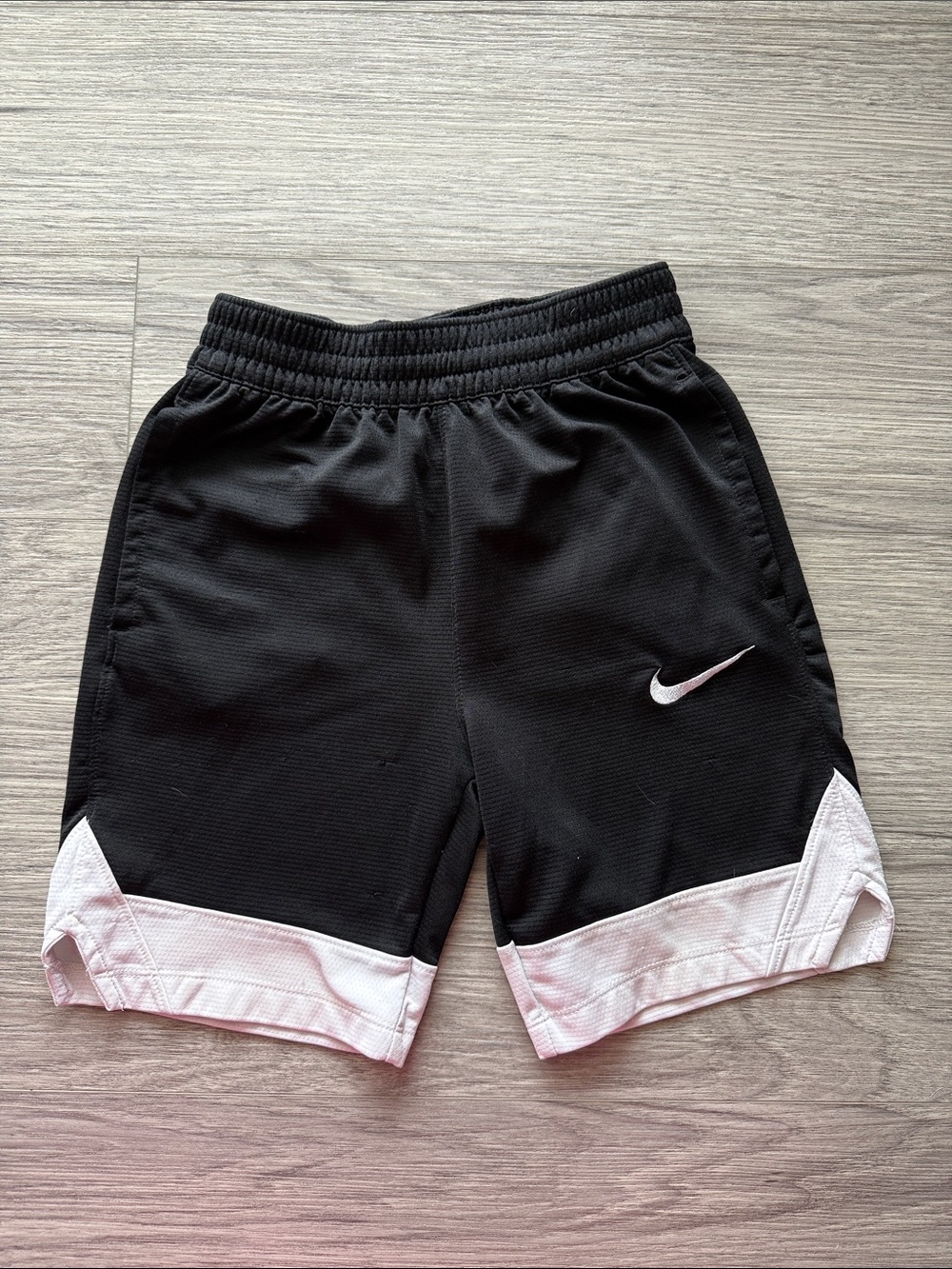 Nike Boys Black Athletic Shorts with White Accents Size Small